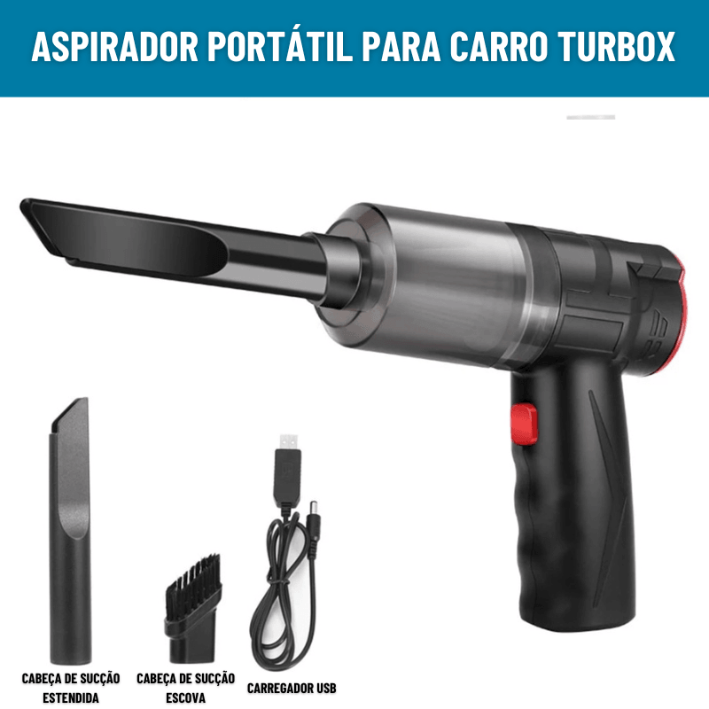 Aspirador Portátil para Carro TurboX + Frete Grátis - Ofertas Tsunami